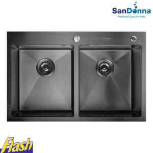 Crna dupla INOX Sudopera (SET) - SanDonna - HD7850DR